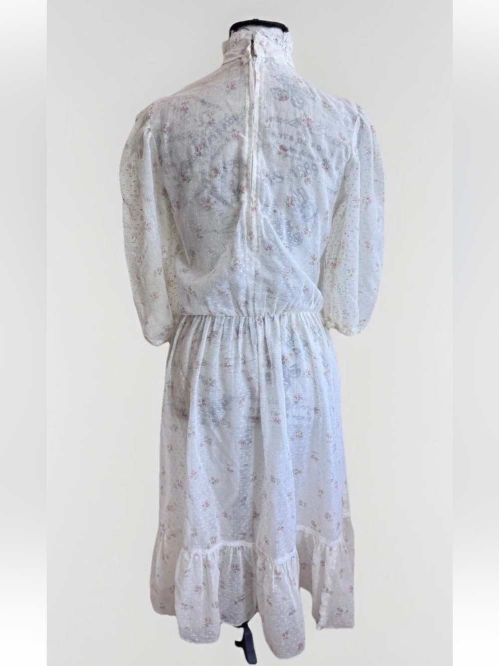 Vintage 70s Handmade Prairie Cottage Edwardian Whimsy Fairy Lace dress - Picture 7 of 14